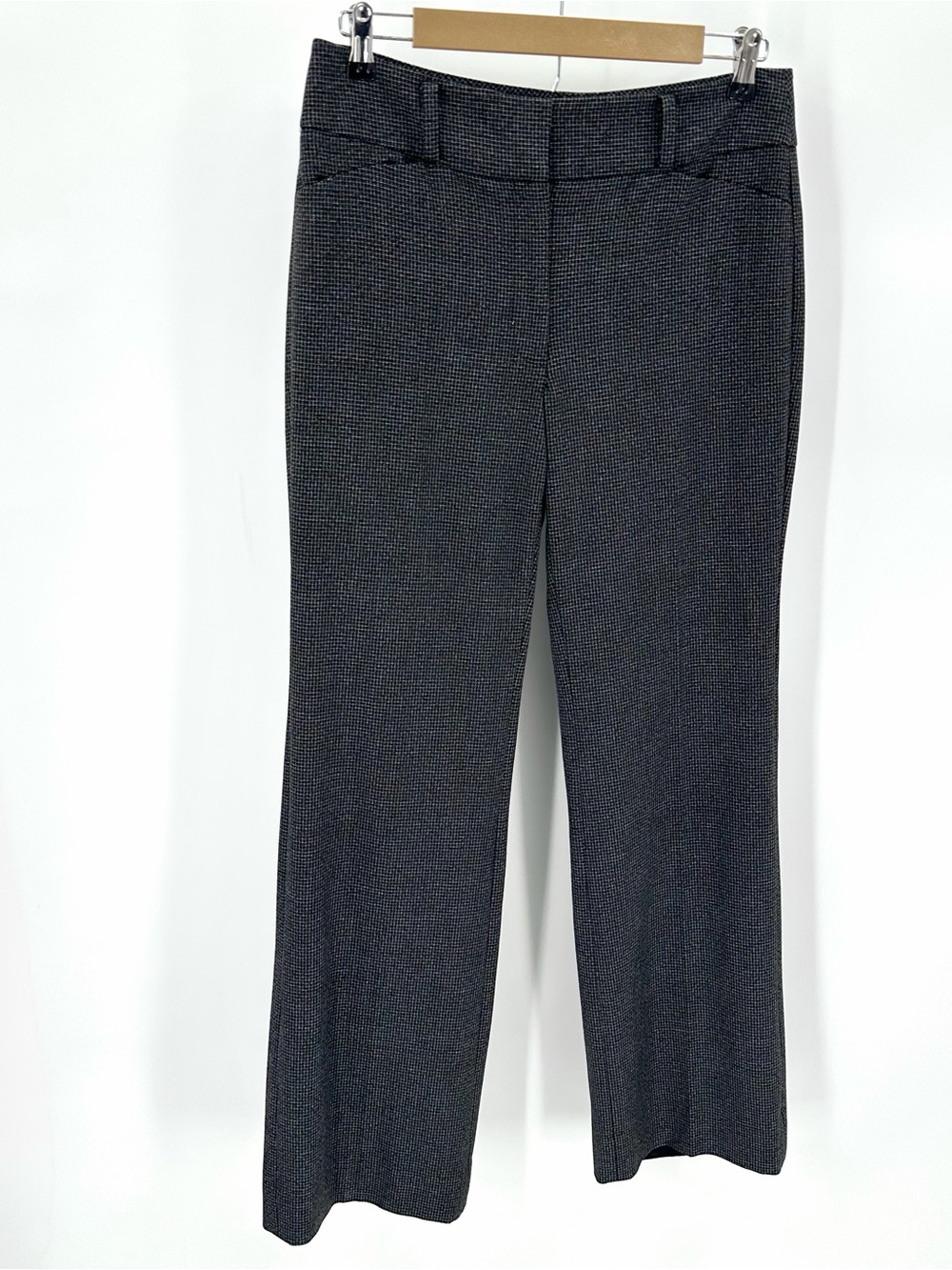 WHITE HOUSE BLACK MARKET Pants Womens 8 Black Houndstooth THE BOOT Bootcut Lined
